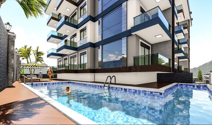 1+1 in einem im Bau befindlichen Komplex im Bezirk Mahmutlar