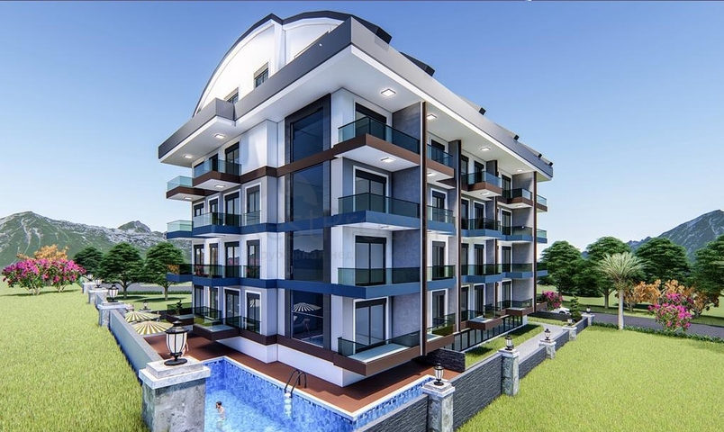 1+1 in einem im Bau befindlichen Komplex im Bezirk Mahmutlar