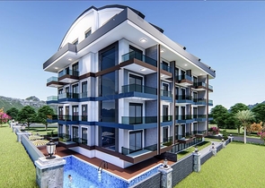 1+1 in einem im Bau befindlichen Komplex im Bezirk Mahmutlar