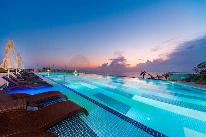 1+1 möblierte Wohnung mit wunderschönem Meerblick im Stadtteil Kargicak