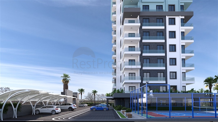 1+1 Wohnung in einem neu gebauten modernen Komplex in Mahmutlar