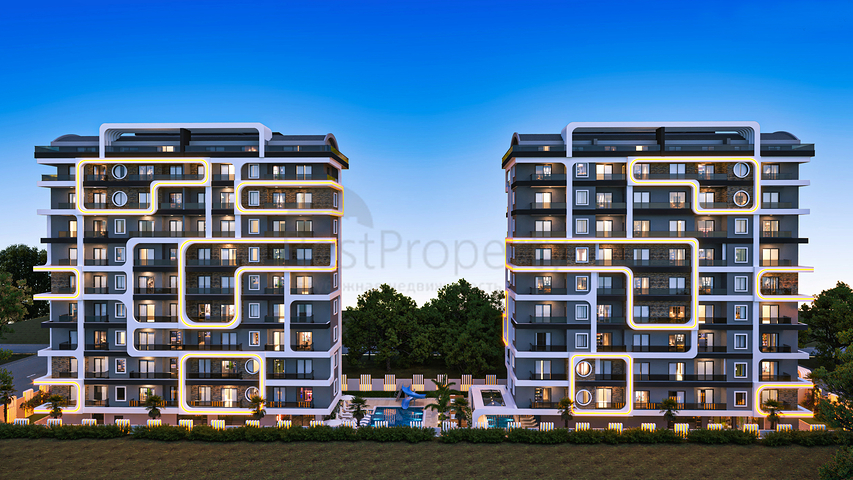 1+1 Wohnung in einem Komplex in einem Primiumkomplex der Klasse im Stadtteil Mahmutlar