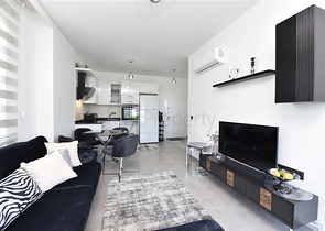 1+1 möblierte Wohnung mit Meer- und Bergblick im Stadtteil Mahmutlar