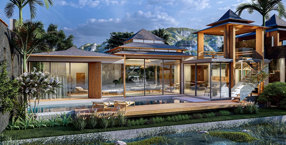 Villen in der Bauphase in der Nähe von Bang Tao