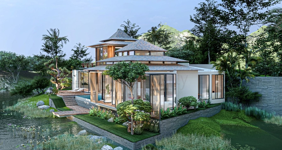 Villen in der Bauphase in der Nähe von Bang Tao