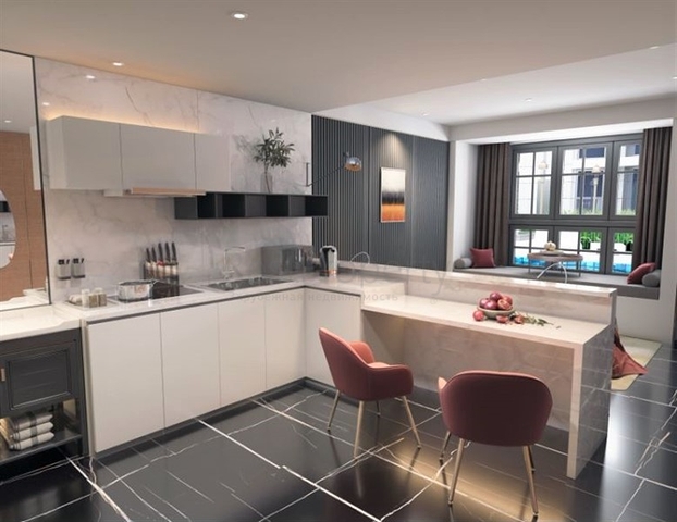 Moderner Komplex in der Nähe des Strandes von Nyharn