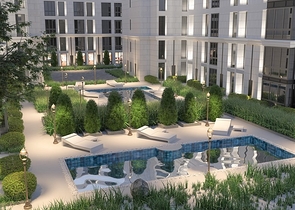 Moderner Komplex in der Nähe des Strandes von Nyharn