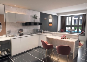 Moderner Komplex in der Nähe des Strandes von Nyharn