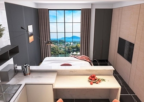 Moderner Komplex in der Nähe des Strandes von Nyharn