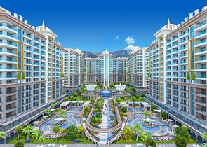 Grandiose Apartments mit Hotelinfrastruktur im Stadtteil Mahmutlar