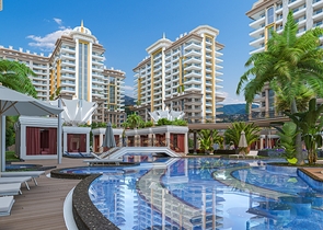 Grandiose Apartments mit Hotelinfrastruktur im Stadtteil Mahmutlar