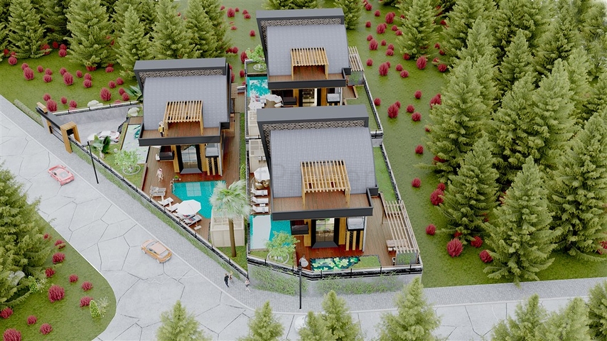 4+2 Villen mit atemberaubenden Aussichten in der Gegend von Kargicak 