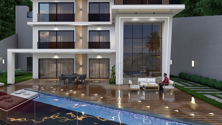 Villa mit 4+1 Grundriss unter Staatsbürgerschaft in der prestigeträchtigen Gegend von Alanya Tepe