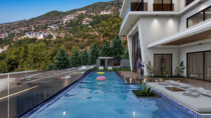 Villa mit 4+1 Grundriss unter Staatsbürgerschaft in der prestigeträchtigen Gegend von Alanya Tepe