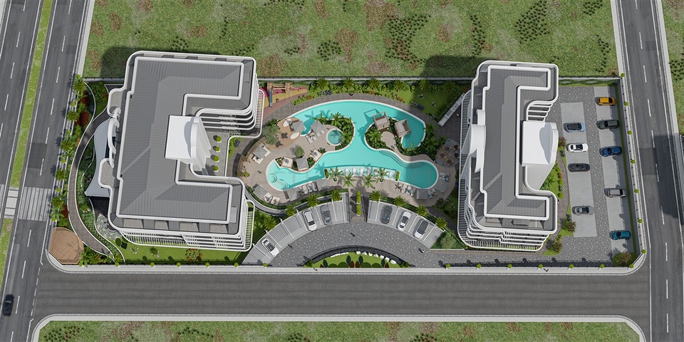 Luxus und Harmonie am Ufer. Premium-Projekt an der ersten Küste