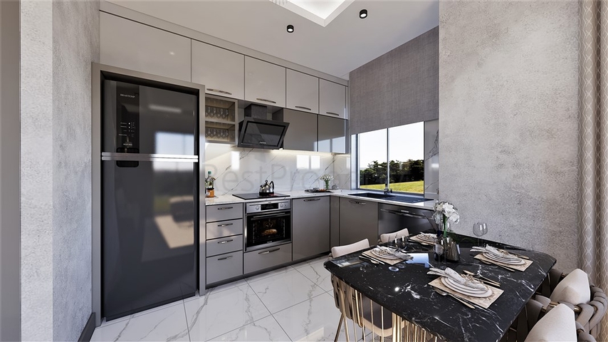 Penthouse mit 2+1 Grundriss in einer neuen Wohnanlage im Stadtteil Demirtas