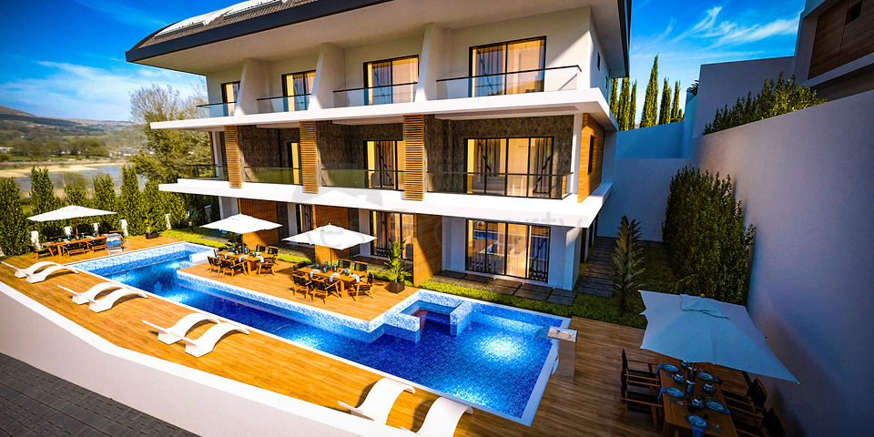 4+1 Villen umgeben von Pinienwäldern in Avsallar