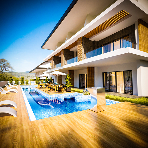 4+1 Villen umgeben von Pinienwäldern in Avsallar