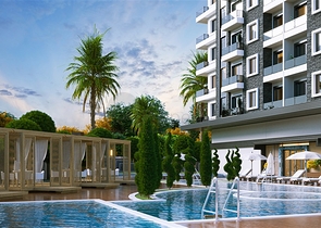 2+1 Apartment in einem neuen Komplex von einem bekannten Entwickler in Mahmutlar.