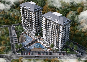 2+1 Apartment in einem neuen Komplex von einem bekannten Entwickler in Mahmutlar.