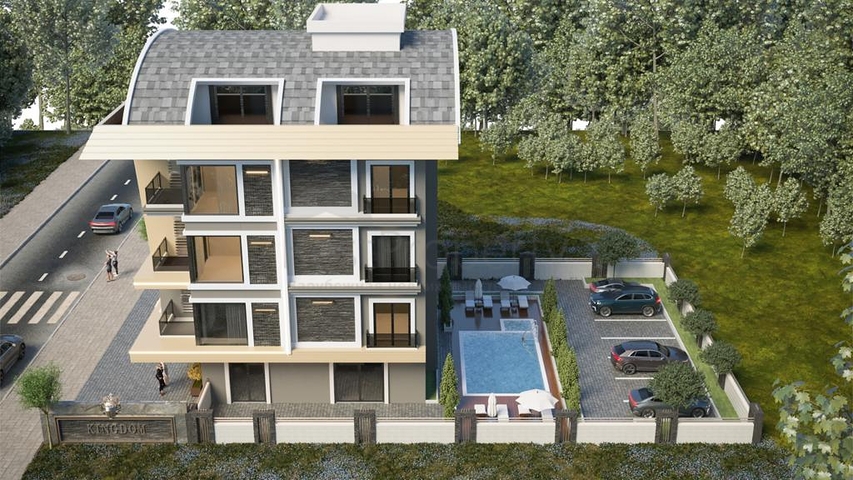 Penthouse 2+1 in Verbindung mit der Infrastruktur im Bezirk Oba