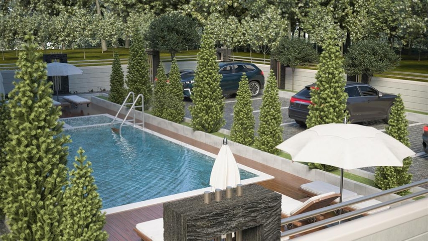 Penthouse 2+1 in Verbindung mit der Infrastruktur im Bezirk Oba