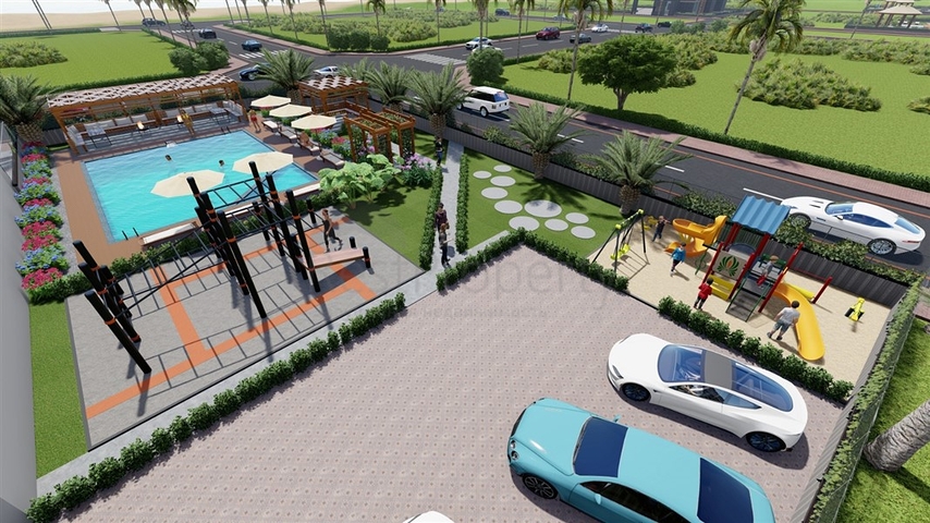 Neue Wohnanlage im Bau im Stadtteil Erdemli