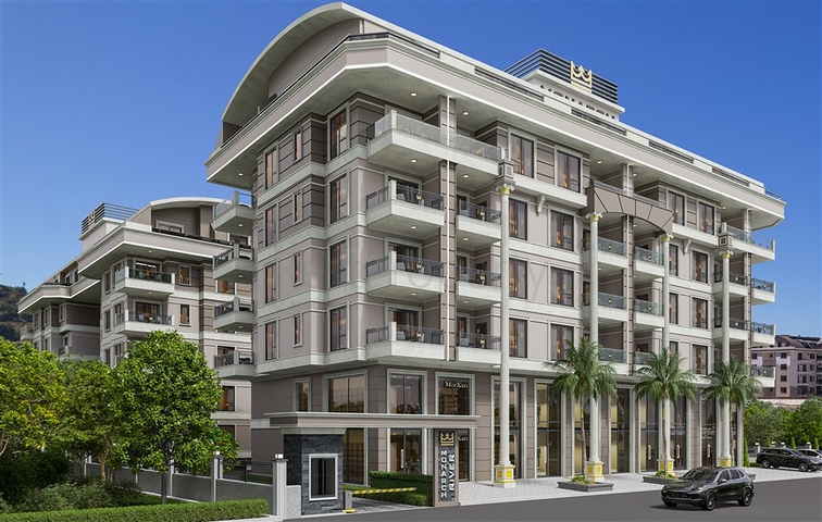 Neues Projekt eines Wohnkomplexes 300 m vom Meer entfernt im Stadtteil Kargicak