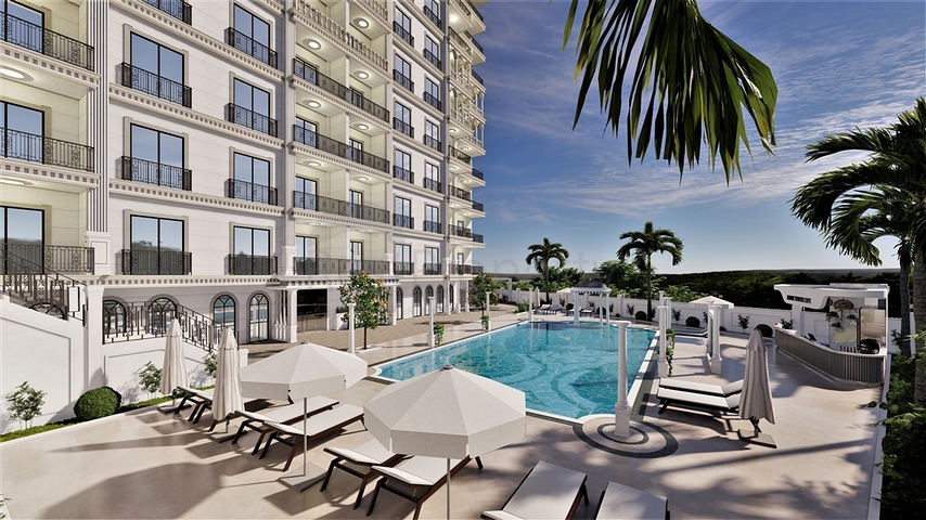 1+1 Apartment in einem Projekt in der Endphase des Baus im Stadtteil Avsallar