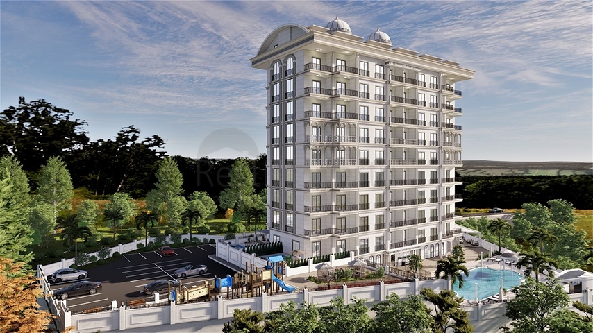 1+1 Apartment in einem Projekt in der Endphase des Baus im Stadtteil Avsallar