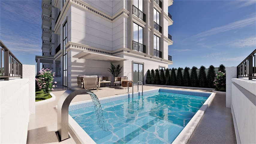 1+1 Apartment in einem Projekt in der Endphase des Baus im Stadtteil Avsallar