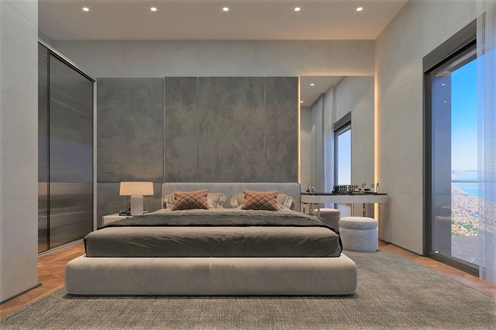 Neue Villa mit Panoramablick auf das Meer in Tepe