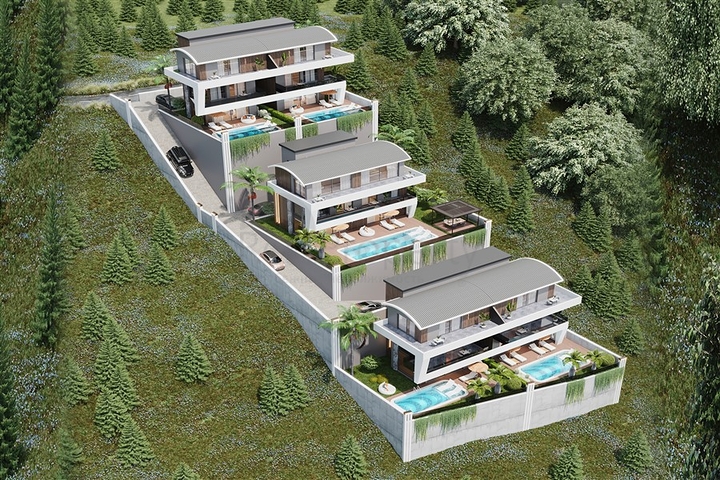 Neue Villa mit Panoramablick auf das Meer in Tepe