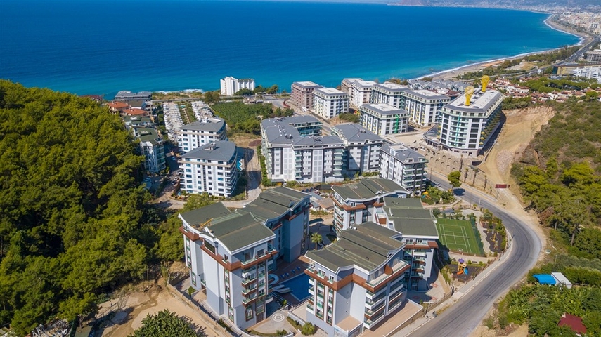 2+1 Penthouse mit Blick auf das Mittelmeer, nur 400 m vom Strand von Kargicak entfernt