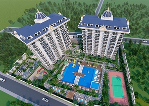 1+1 Wohnung in einem neuen Komplex in Avsallar