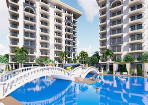 1+1 Wohnung in einem neuen Komplex in Avsallar