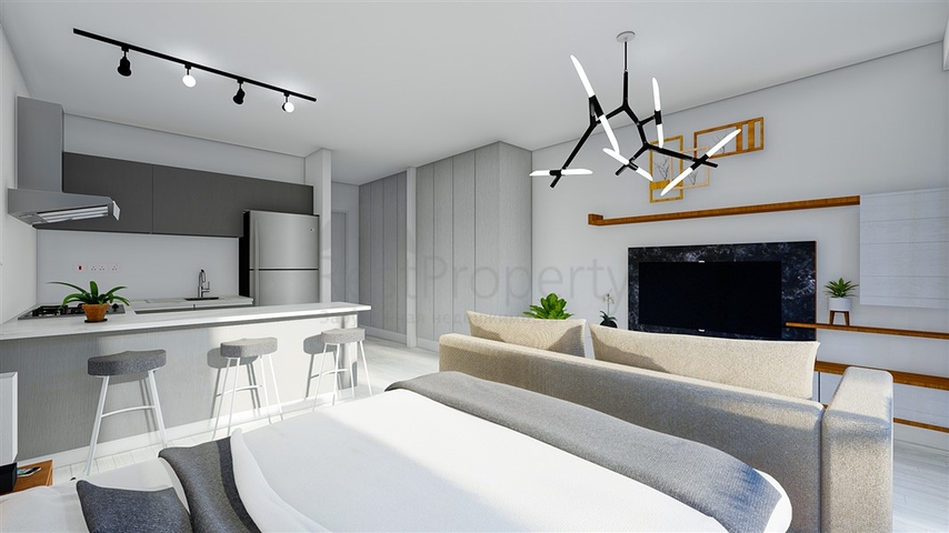 Ein Flachbaukomplex, 600 Meter vom Strand entfernt, im Stadtteil Iskele