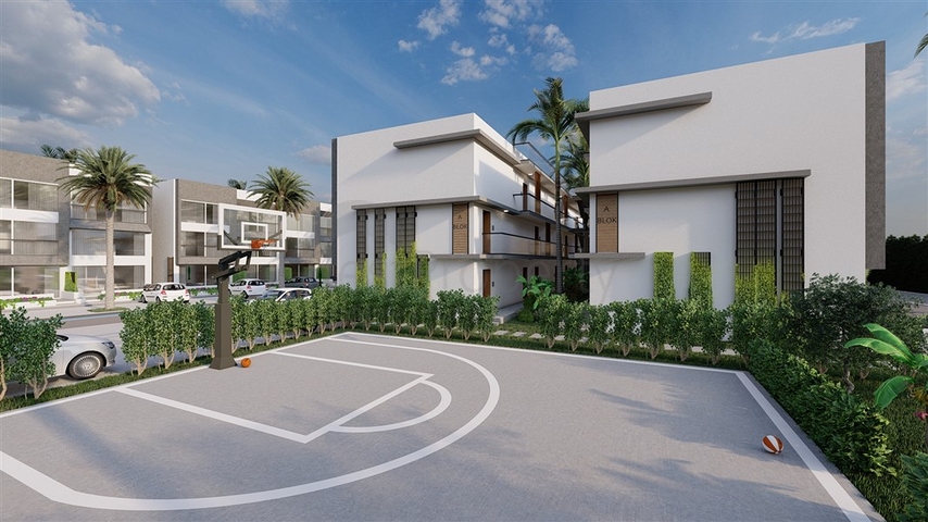 Ein Flachbaukomplex, 600 Meter vom Strand entfernt, im Stadtteil Iskele