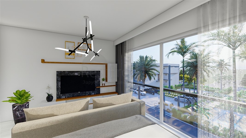 Ein Flachbaukomplex, 600 Meter vom Strand entfernt, im Stadtteil Iskele