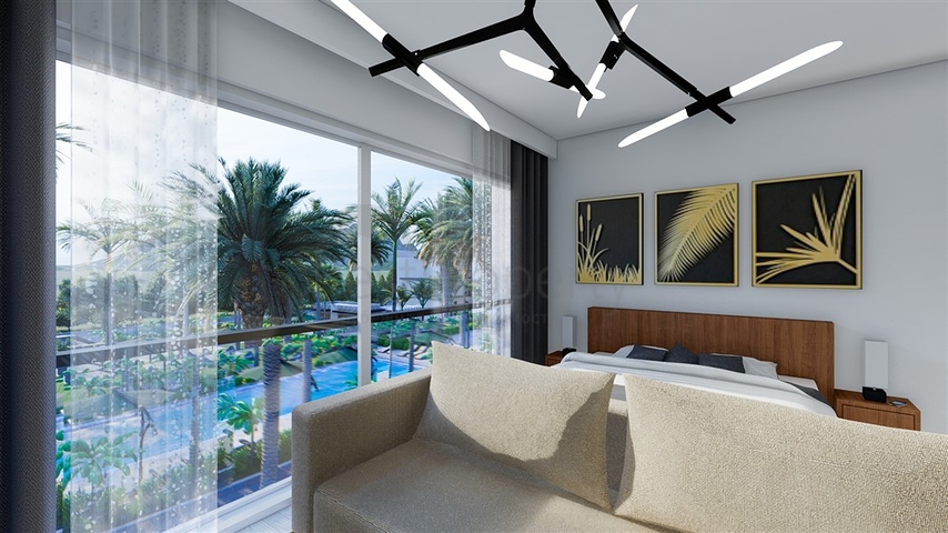 Ein Flachbaukomplex, 600 Meter vom Strand entfernt, im Stadtteil Iskele