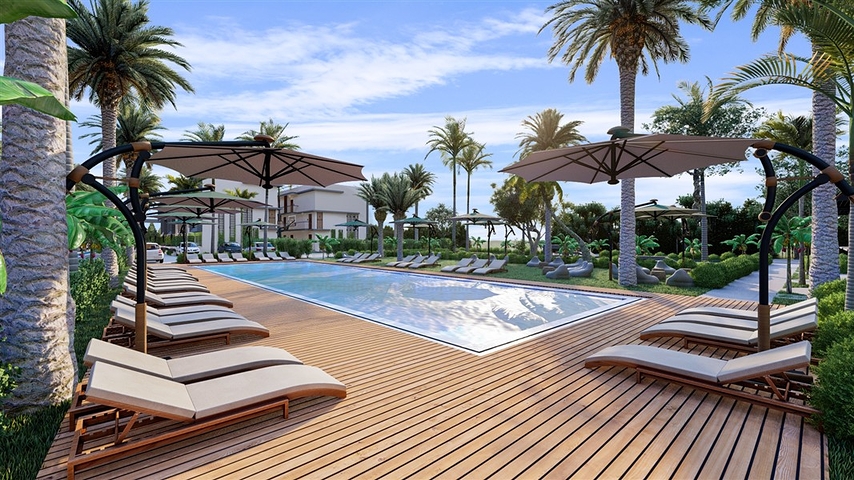 Ein Flachbaukomplex, 600 Meter vom Strand entfernt, im Stadtteil Iskele