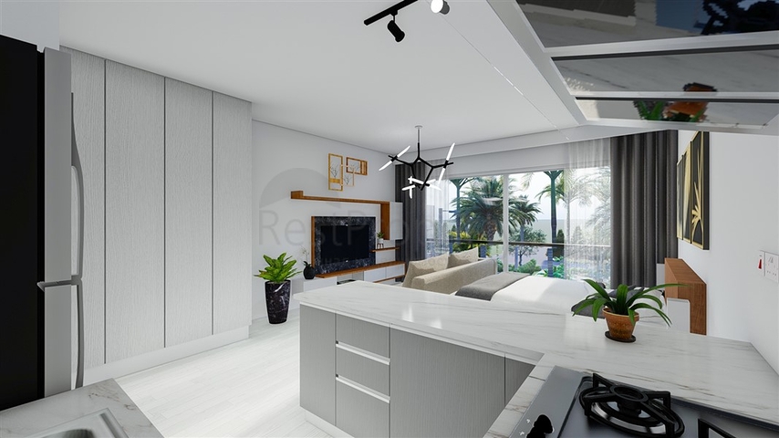 Ein Flachbaukomplex, 600 Meter vom Strand entfernt, im Stadtteil Iskele