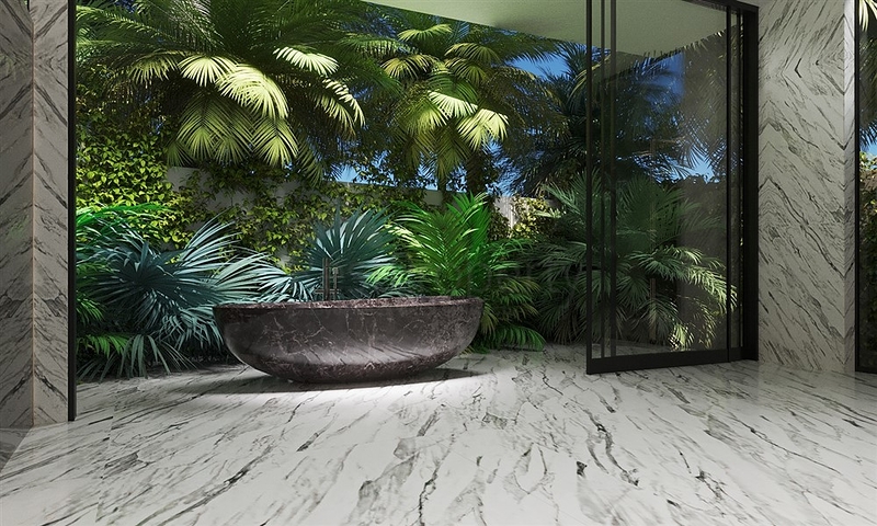 Das Projekt eines Komplexes von zweistöckigen Premium-Villen mit urheberrechtlich geschütztem Design