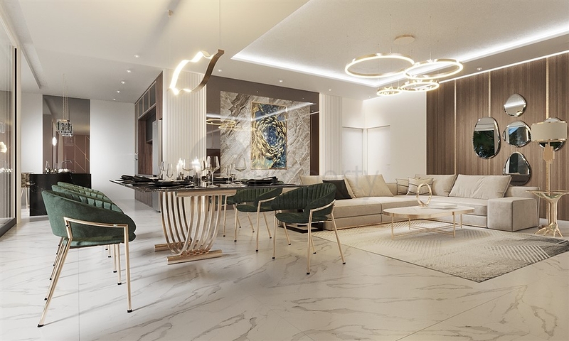 Das Projekt eines Komplexes von zweistöckigen Premium-Villen mit urheberrechtlich geschütztem Design