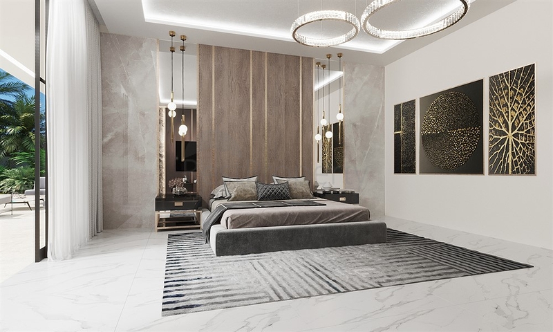 Das Projekt eines Komplexes von zweistöckigen Premium-Villen mit urheberrechtlich geschütztem Design