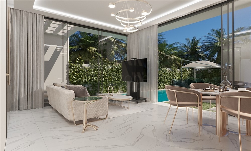 Das Projekt eines Komplexes von zweistöckigen Premium-Villen mit urheberrechtlich geschütztem Design