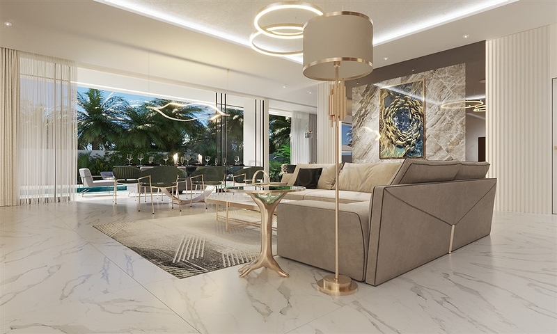 Das Projekt eines Komplexes von zweistöckigen Premium-Villen mit urheberrechtlich geschütztem Design