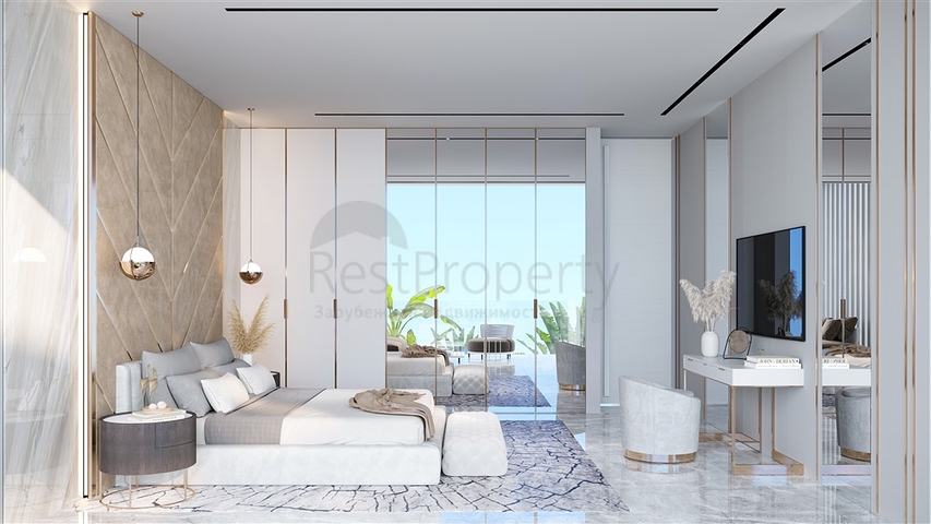 Das Projekt eines Komplexes von zweistöckigen Premium-Villen mit urheberrechtlich geschütztem Design