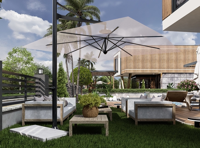 Neuer Komplex von freistehenden Villen am Meer