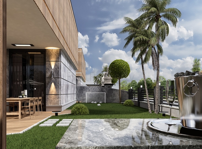 Neuer Komplex von freistehenden Villen am Meer